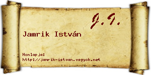 Jamrik István névjegykártya