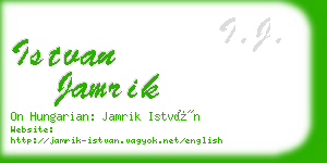 istvan jamrik business card